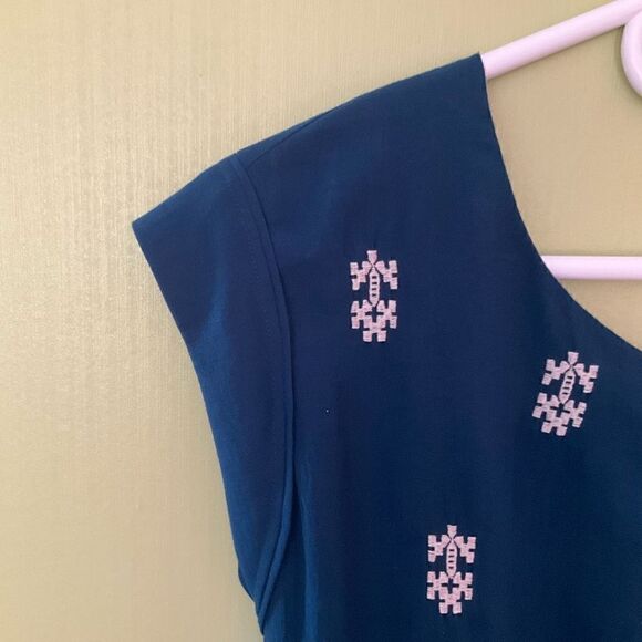 Anthropologie Floreat Dress, 0. Navy and Gold. Lovely - Picture 8 of 13